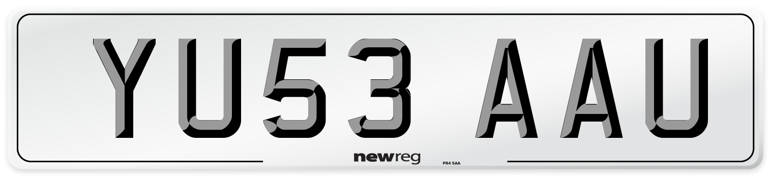 YU53 AAU Number Plate from New Reg